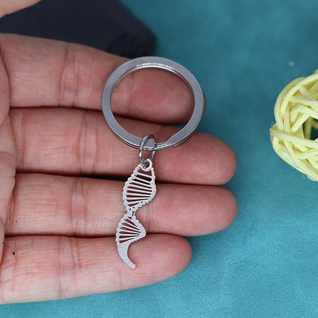 Portachiavi Medico Scienza - Ciondolo DNA, Neurone, Anatomia - Regalo Per Biologi, Neurologi - Portachiavi Auto In Argento