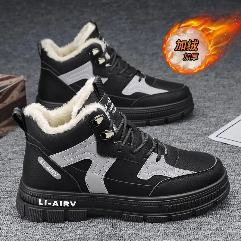 

Winter Padded Men's Snow Boots Outdoor Waterproof Warm Cotton Shoes High Quality casual shoes Anti-cold Anti-slip boots Big size