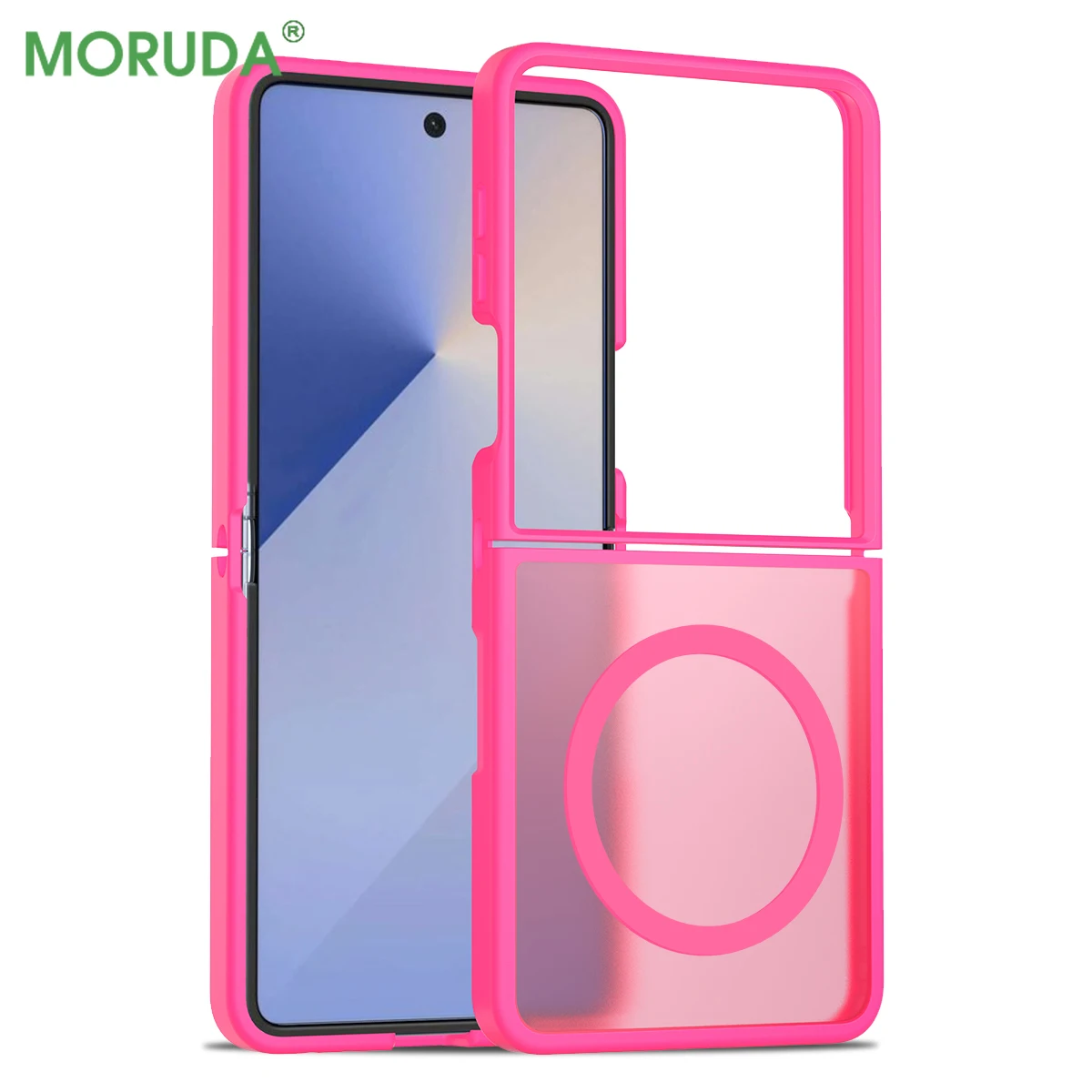 Translucent Candy Color Magnetic Charging Cover - Comfortable Touch Magsafe Case for Foldable Phones
