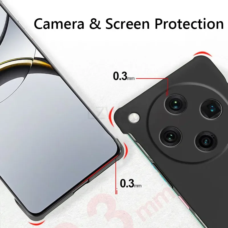 Frameless Slim Matte Hard Back Shockproof Phone Case