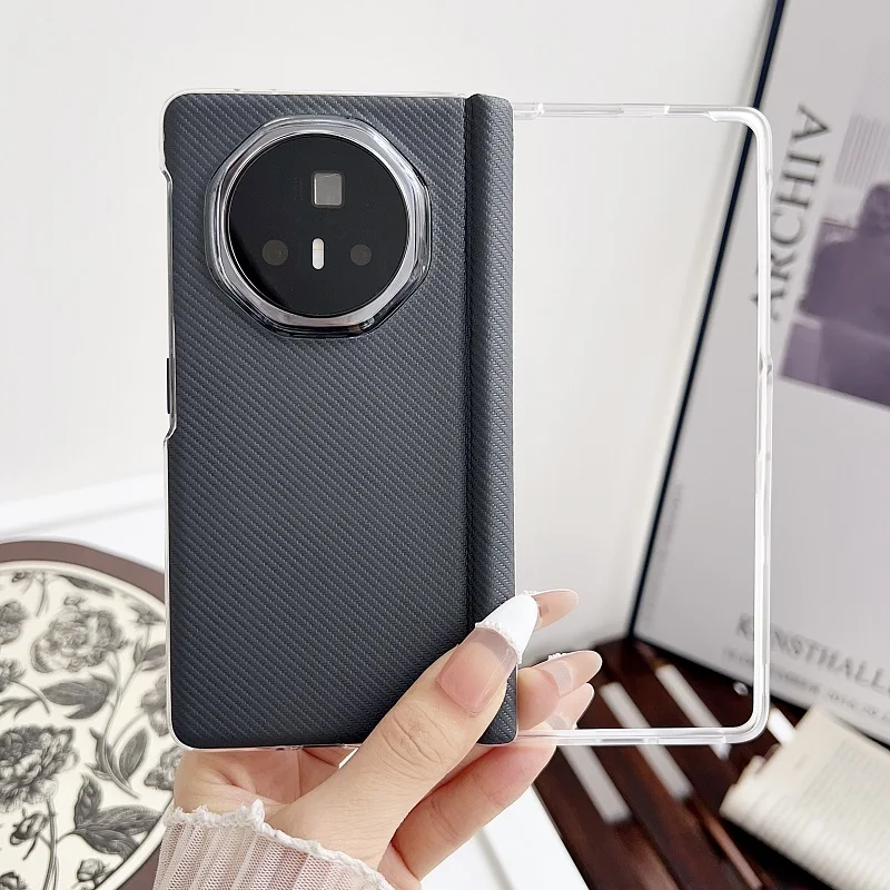 Clear Bumper Case with PU Leather Hinge Protection Cover