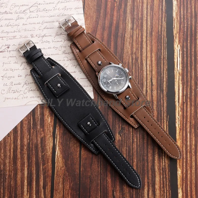 Vintage Cowhide Leather Wristband with Matte Base Tray