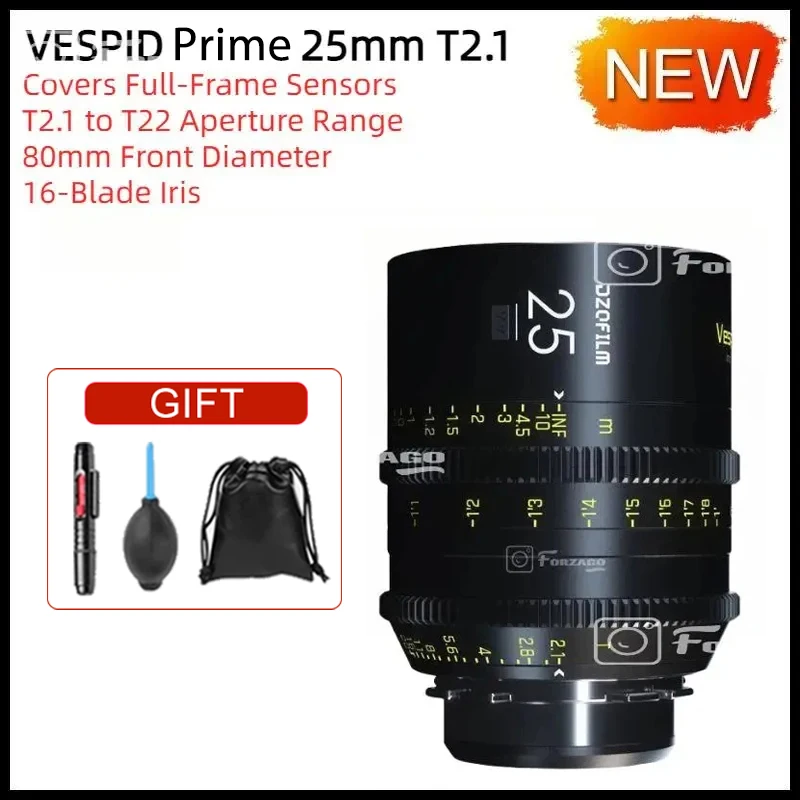 DZOFilm VESPID prime 16mm T2.8 21/25/35/40/50/75/100/125mm T2.1