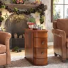 Nightstands Wood, Narrow Solid Side Table 2-Drawer Slim Chair Side Table, No Assembly Required, Nightstands 6