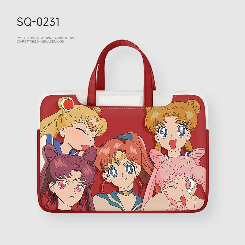 

Kawaii Tsukino Usagi Cartoon Cute Portable Laptop Case Suitable for Apple Lenovo Huawei Girl Crossbody Portable Laptop Case