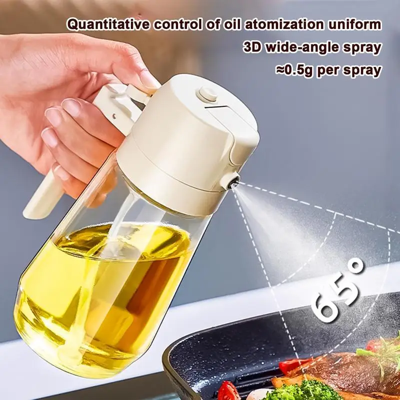 

2 In 1 oil dispenser glass bottle BBQ Oil Spray Glass Bottle Silicone for Barbecue Cooking Seasoning Bottle Kitchen Tool