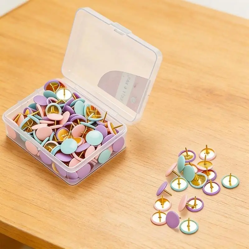 플라스틱 헤드가 있는 푸시 핀 팩 지도 압정 드로잉 핀 지도 엄지 압정 핀