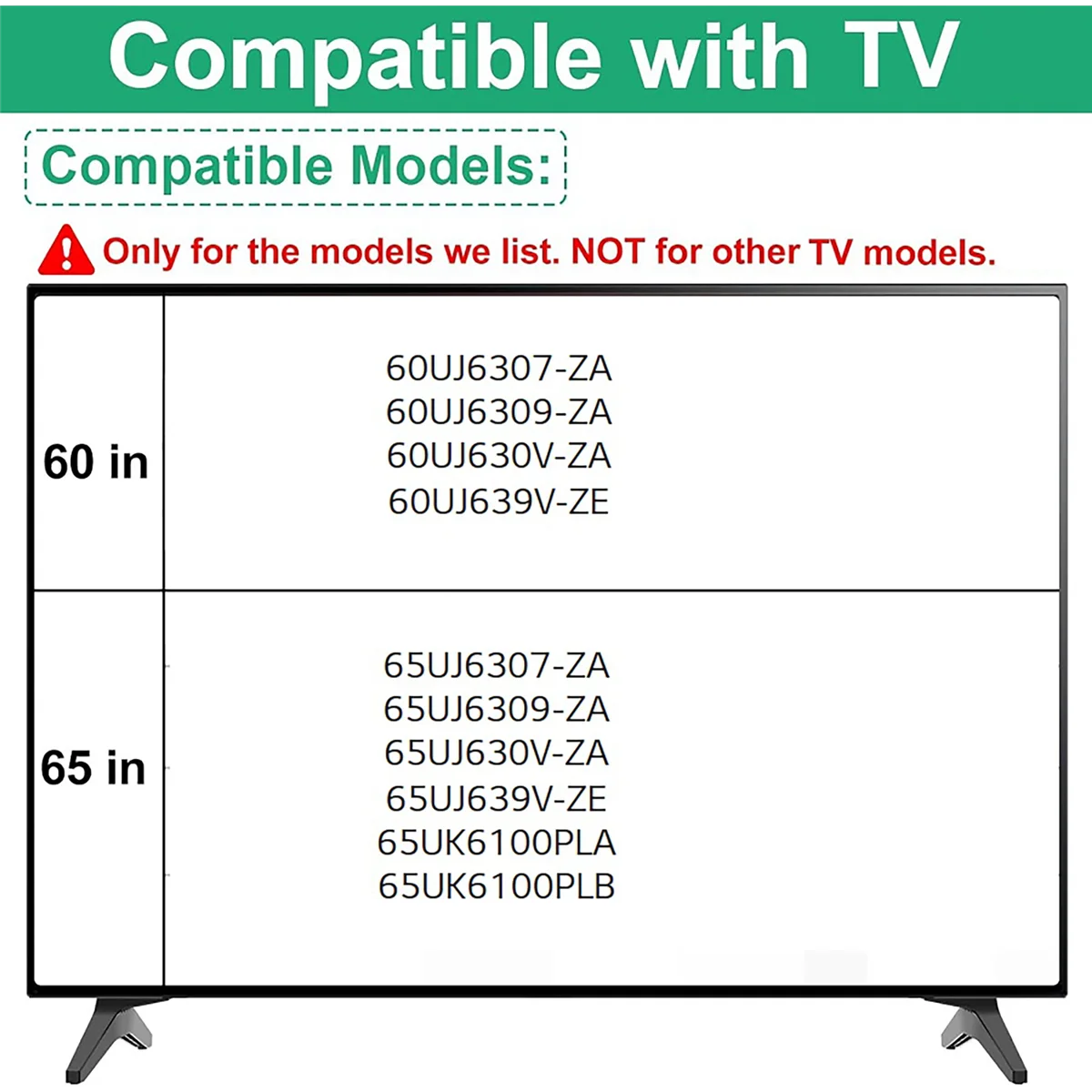 TV Stand for LG TV Replacement Stand for 60 65 Inch LG 60UJ6307 60UJ6309 65UJ6307 65UJ6309 Base with Screws NND