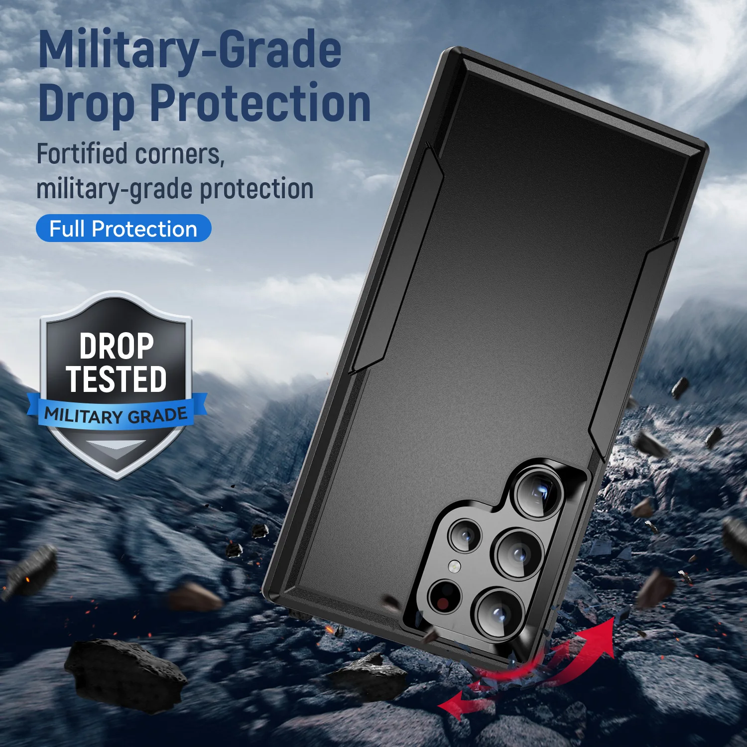 Enhanced Military-Grade Shockproof Dual-Layer Protective Case