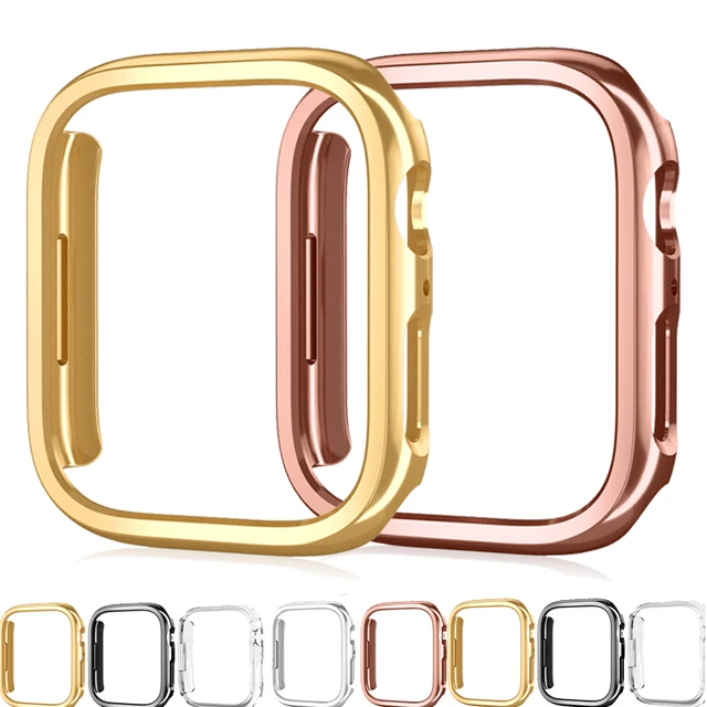 Pour Apple Watch 45mm 41mm 38mm 42mm 40mm 44mm plaqué squelette couverture dur PC pare-chocs cadre pour iWatch SE 9 8 7 6 5 4 3 2 étui 1