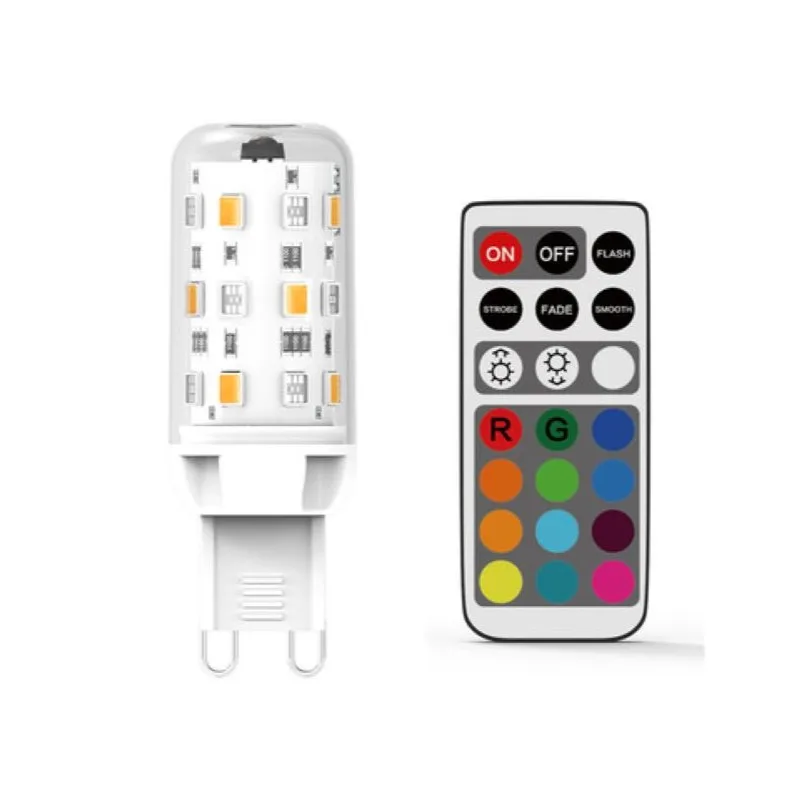 thumbnail image 2 of G9 RGB Color Changing LED Bulbs - Remote Controlled Dimmable Mood Lights 2 of 12