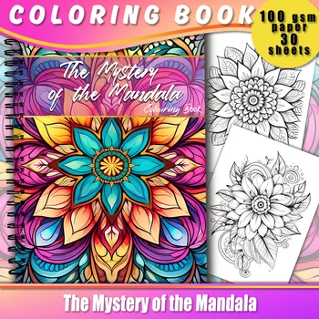 Livre de coloriage en spirale-30 feuilles livre de coloriage pour adultes, livre de dessin