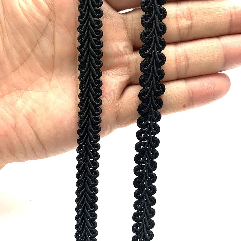 Lace Ribbon 5m/16.4ft Each pack 1.2cm Wide Curtain Centipede Curve Lace Trim Handmade DIY craft sewing black ribbons curtain decoration