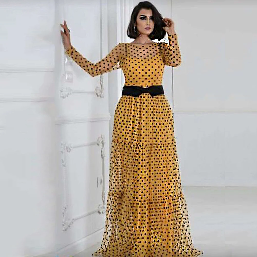 MD Robe Africaine Polka Dot Mesh Dresses For Women Plus Size Party Gowns Ladies Ankara Dashiki Clothing 2023 Africa Clothing