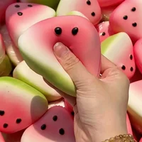 Watermelon Squeeze Toy Pink Green, Soft Stress Ball for Kids Party Favors, Classroom Rewards, Eid Christmas Halloween Gift - Image 2