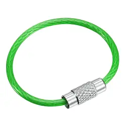 Durable PVC Coated Steel Wire Keychain Rings - Versatile Luggage Tag Loops & Handy Clips (5-10 Pack) - 100pcs (Green)