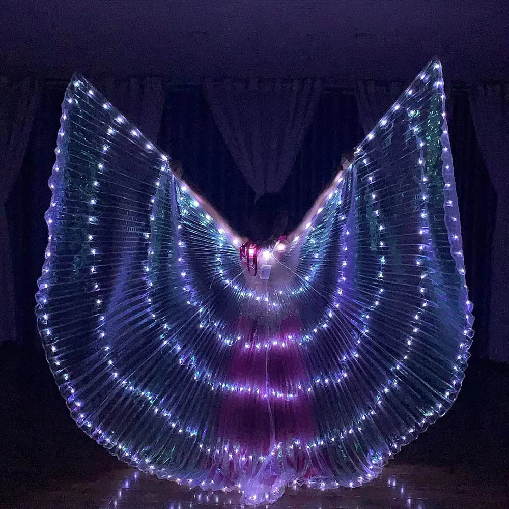 

Belly Dance LED Wings Cloak Performance Fluorescent Butterfly Isis Wings Belly Dancing Bellydance Carnival Led Costumes Shows
