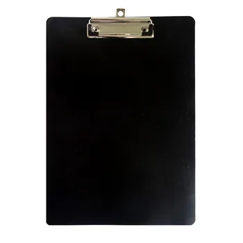 Portablocco A4ClipBoard in plastica nera, blocco note A4, con clip in metallo, portablocco A4 in plastica rigida, standard portablocco nero