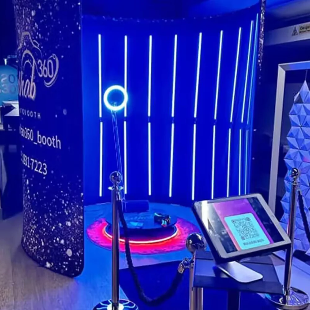 Rossimine 렌탈 360 사진 부스 자동 회전 셀카, 웨딩 파티용, 미니 360 사진 부스 비디오 기계 100, 115cm
