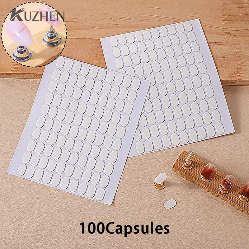 

Двусторонняя клейкая лента для ногтей, 100 шт., подставка для демонстрации накладных ногтей, инструменты, клейкая лента для маникюра, не оставляющая следов и прозрачная