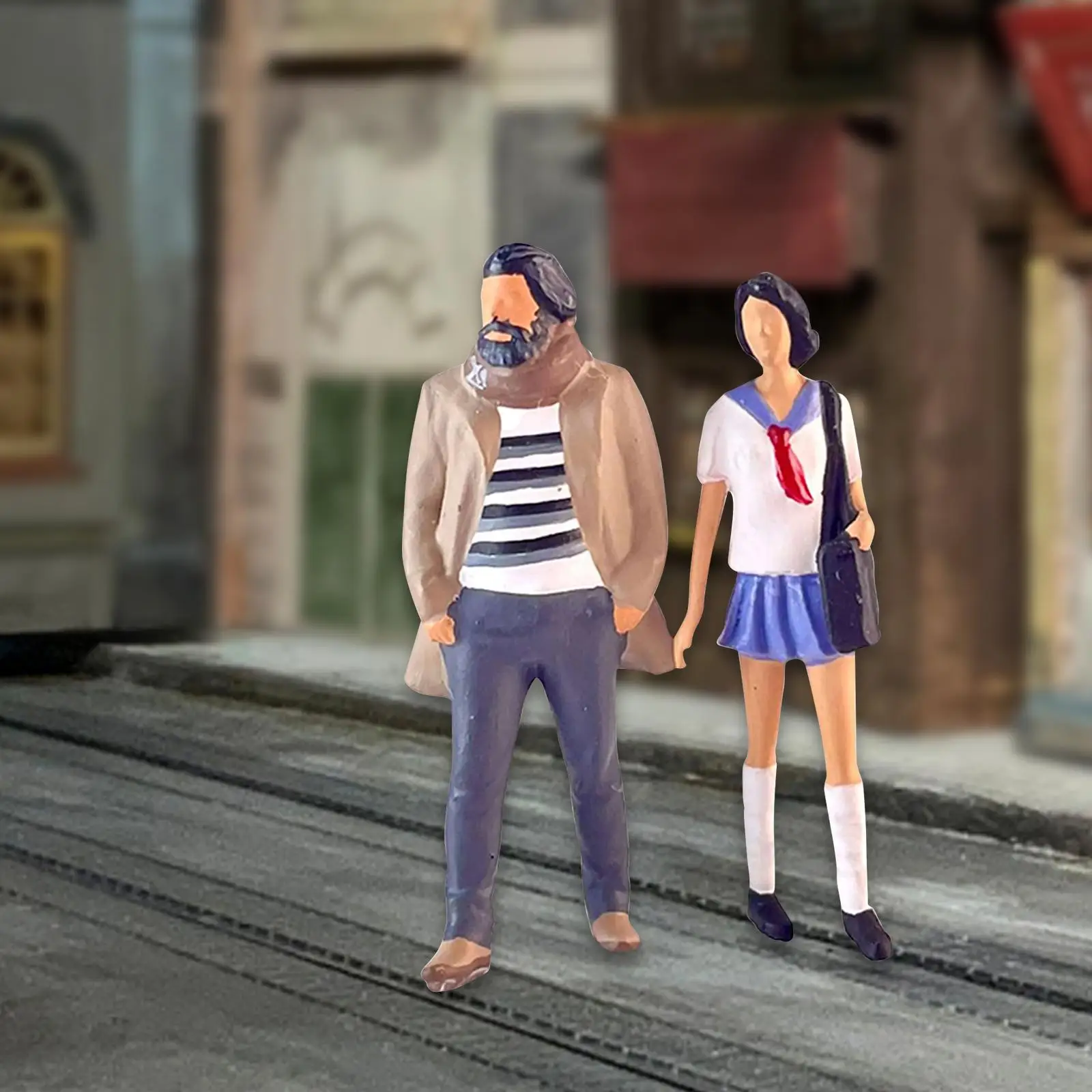 

Фигурки людей в масштабе 1:64, 2 шт., стоячий шарф, дядя для рабочего стола, строительная конструкция железнодорожной станции, миниатюрная сцена