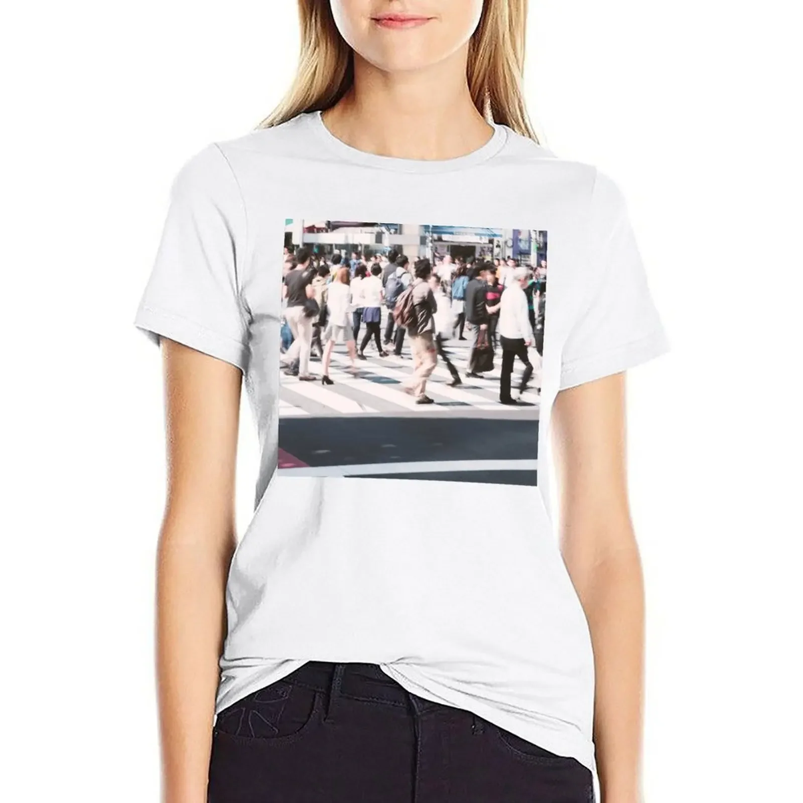 T-Shirt Retrò Tokyo City Rush Hour Vestiti Anime Vestiti Estivi Plus Size Top Camicette Estive Da Donna 2024