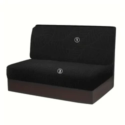 Set of 2 Elastic Leaves Jacquard Cushion Covers - 1 Set (A4 Sofa cover)