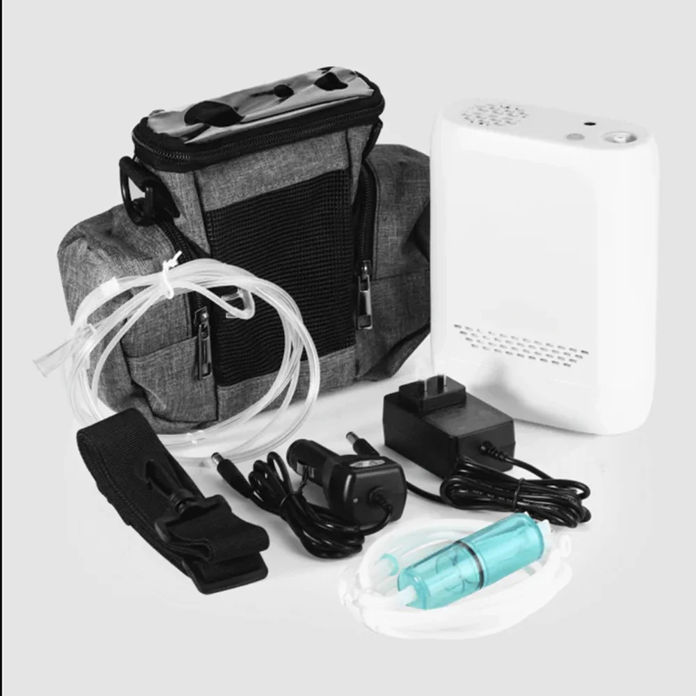 Portable Rechargeable Oxygen Concentrator Lightweight Travel & Home Use O2 Machine, Battery-Powered With Carrying Case