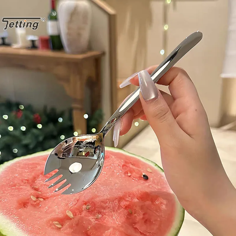 Salad Spoon Fork Pasta Coffee Fork Dessert Cake Watermelon Fruit Stainless Steel