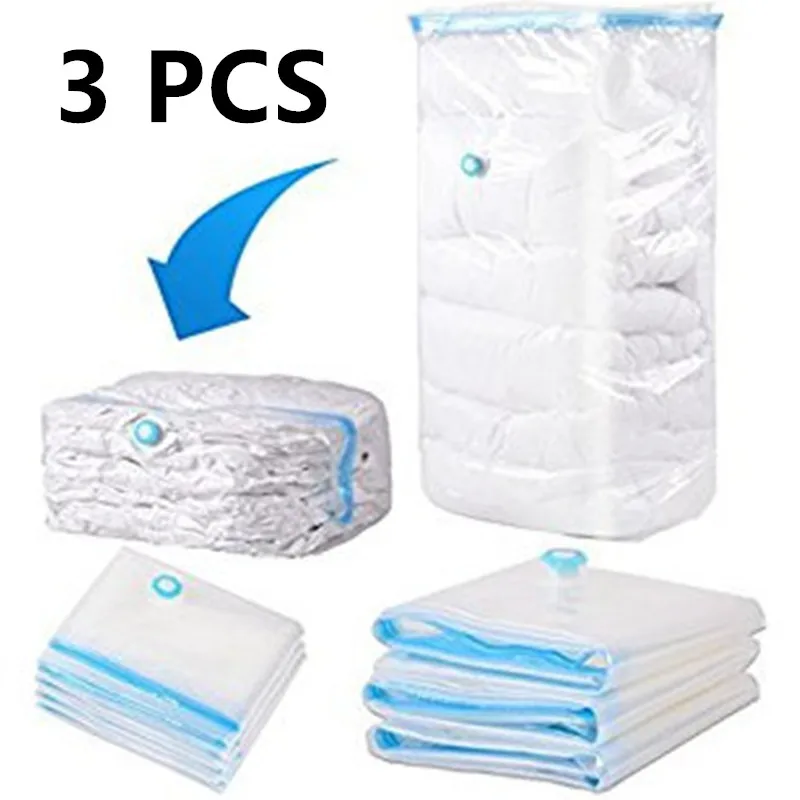 Oversized Vacuum Bag Clothes Storage Bag With Valve Clear Border Folding  Compression Storage Bag Travel Space Saving Seal Pack