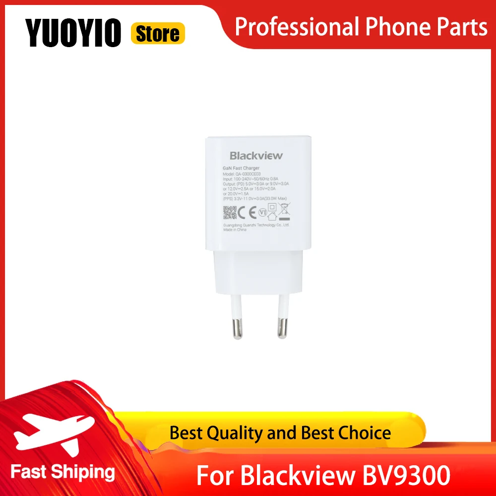 100% 오리지널 Blackview BV9300 충전기 공식 빠른 충전 어댑터 + USB 케이블 데이터 라인 Blackview BV 9300 전화