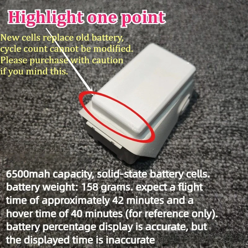 รูปสินค้า แบตเตอรี่โดรน DJI Flip อัพเกรด ความจุ 6500mAh เวลาบินนานกว่าเดิม