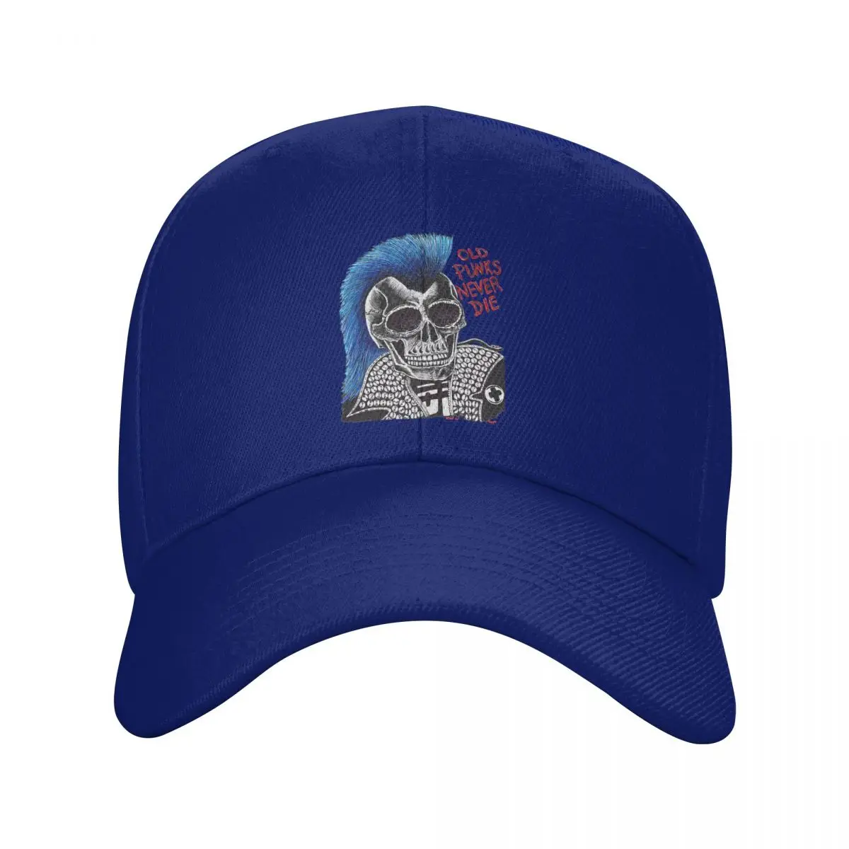 thumbnail image 1 of Gorras de papá de color puro Art By Kev G, gorra de béisbol con visera para mujer, gorra con visera Old Punks Never Die, 1 of 7