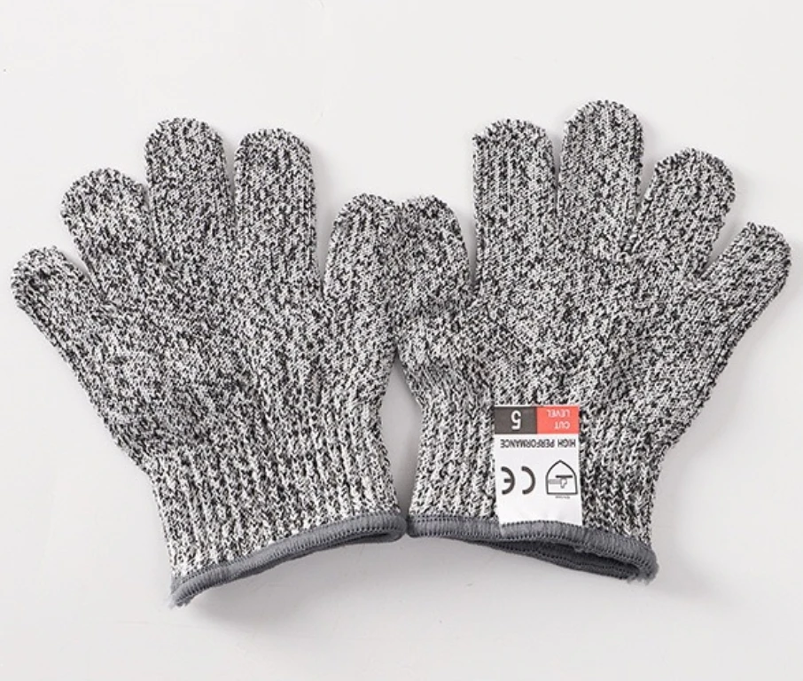 Schnittschutzhandschuhe für HPPE der Stufe 5, schnittfest, stichfest, Edelstahldraht, Sicherheitsschutz