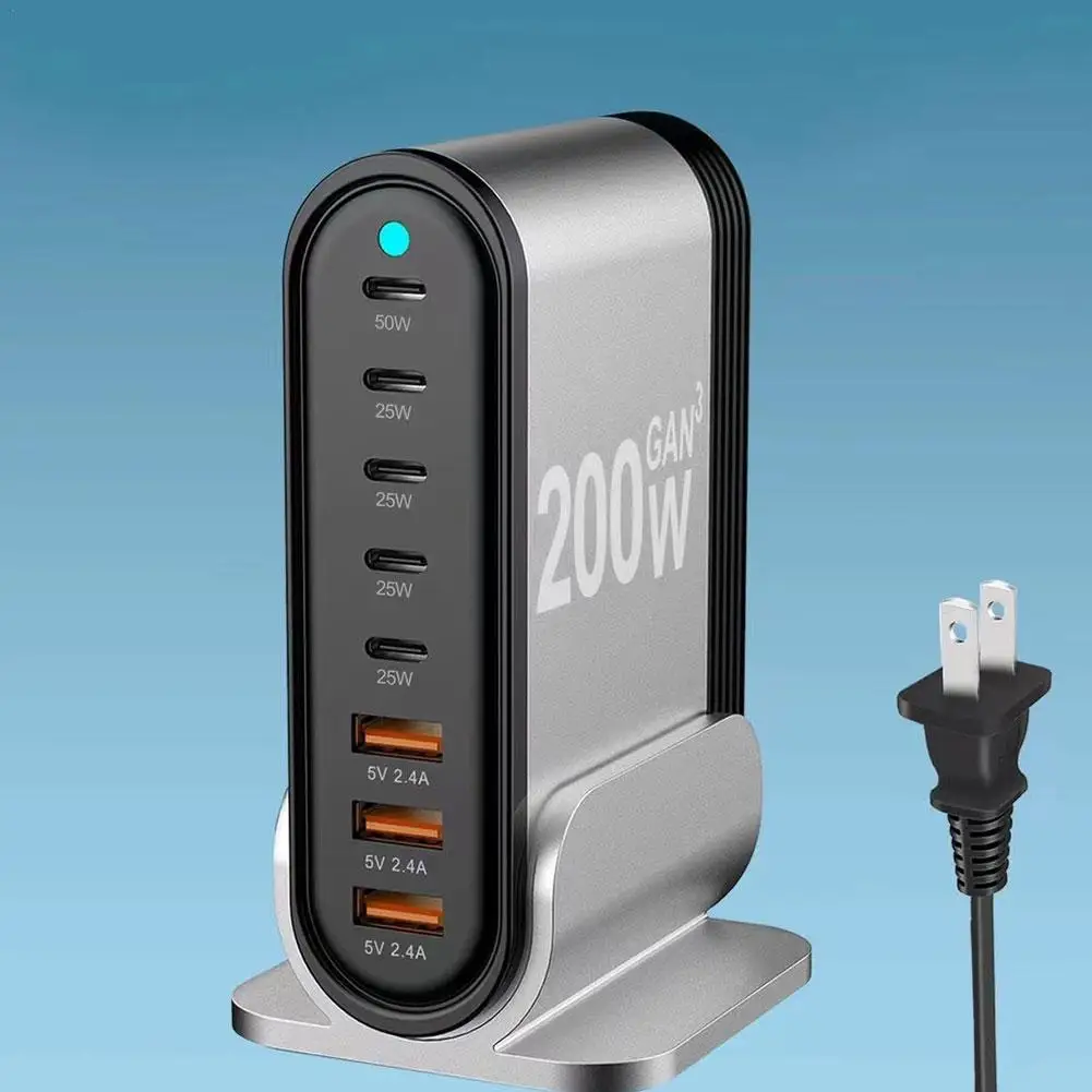 

Настольное зарядное устройство с 8 USB-портами, 200 Вт