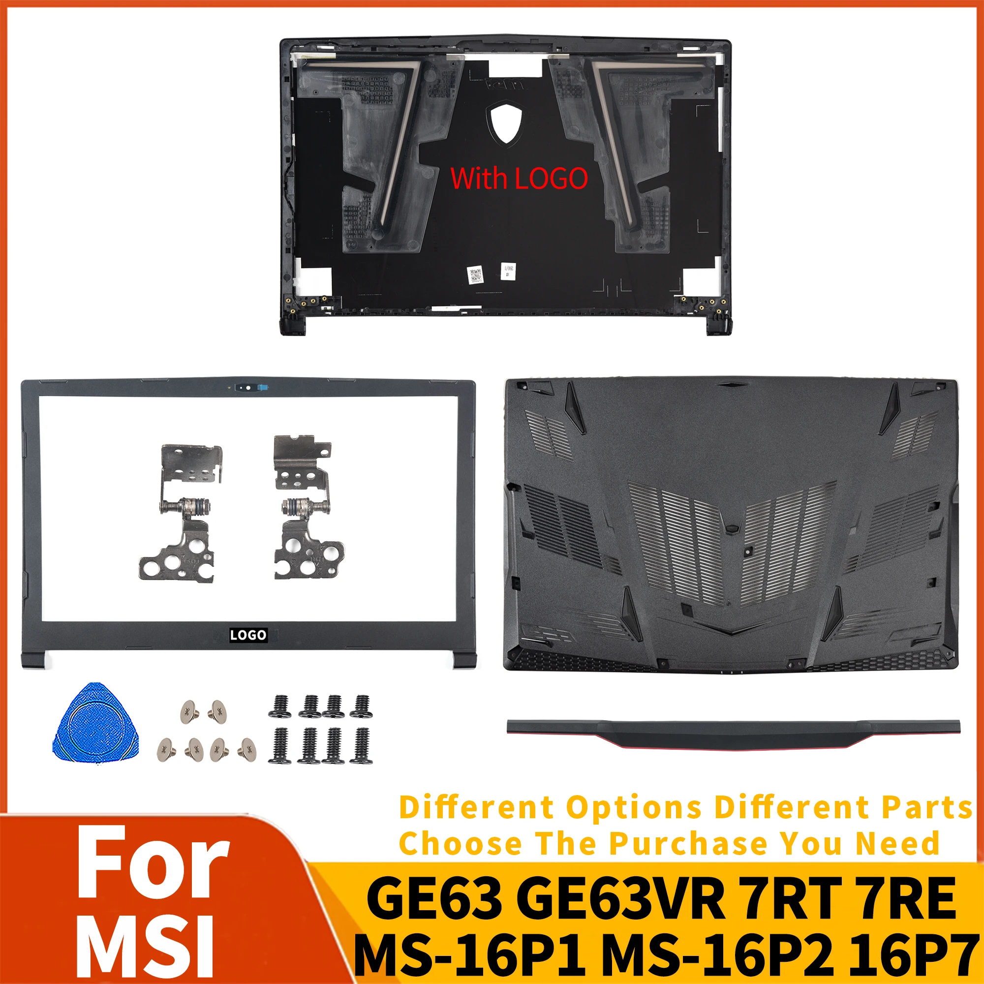 

Новинка, задняя крышка для ноутбука MSI GE63 Φ, задняя крышка для ноутбука/Передняя панель/петли/крышка петли/Упор для рук/Нижняя крышка