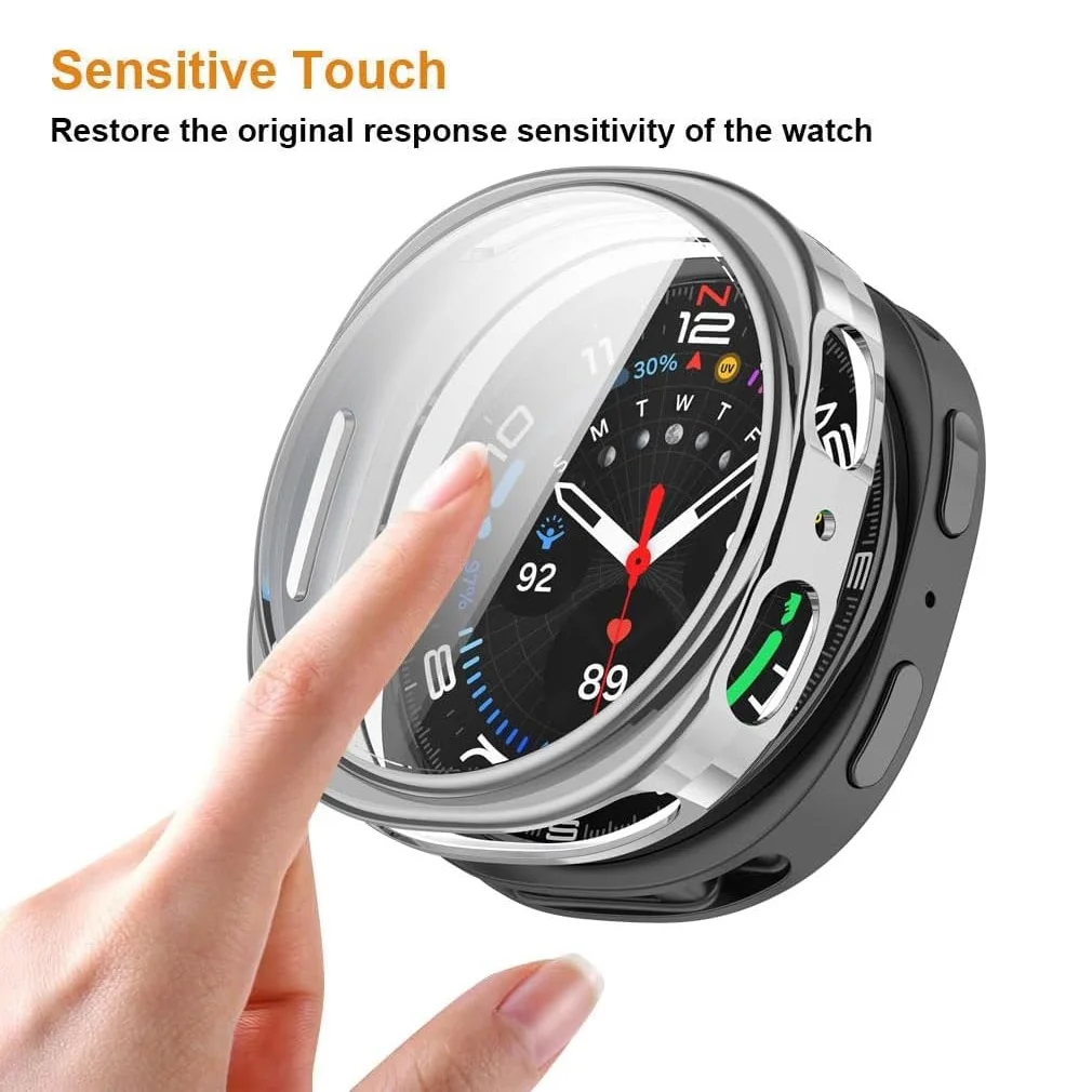 Premium Soft TPU Protective Watch Case with All-Around Screen Protector