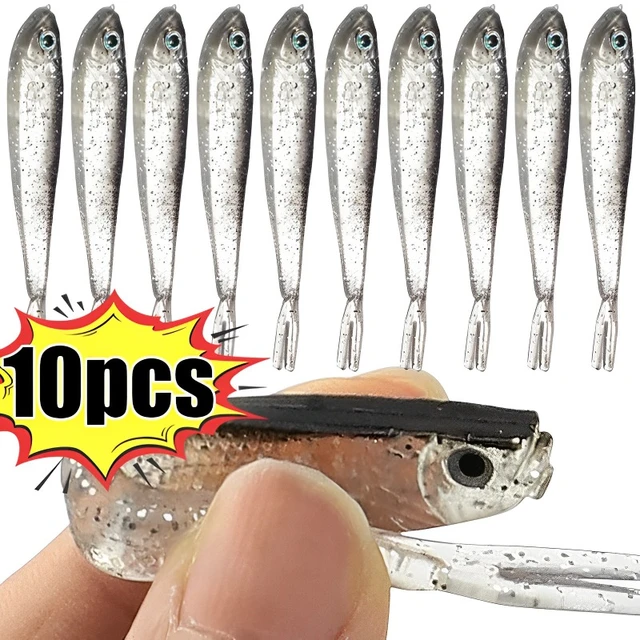 10pcs Soft Fishing Lures Silicone Bait 7.5cm for Fishing Shad Swimbait  Wobblers Artificial Tackle Soft