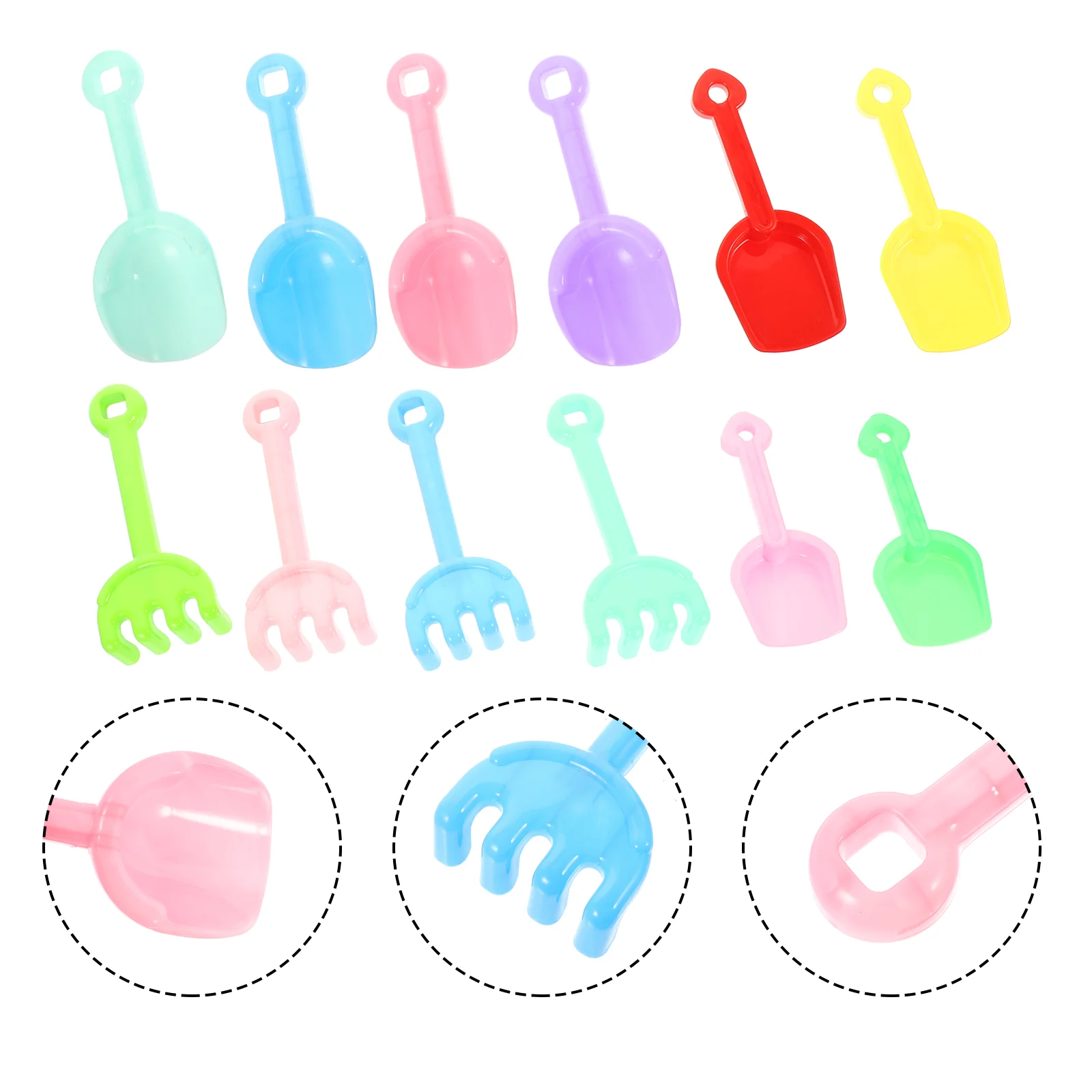 12 Pcs Children's Beach Toys Childrens Sand Shovels Kids Garden Outdoor Snow Gardening Plastic Baby Digging for 6
