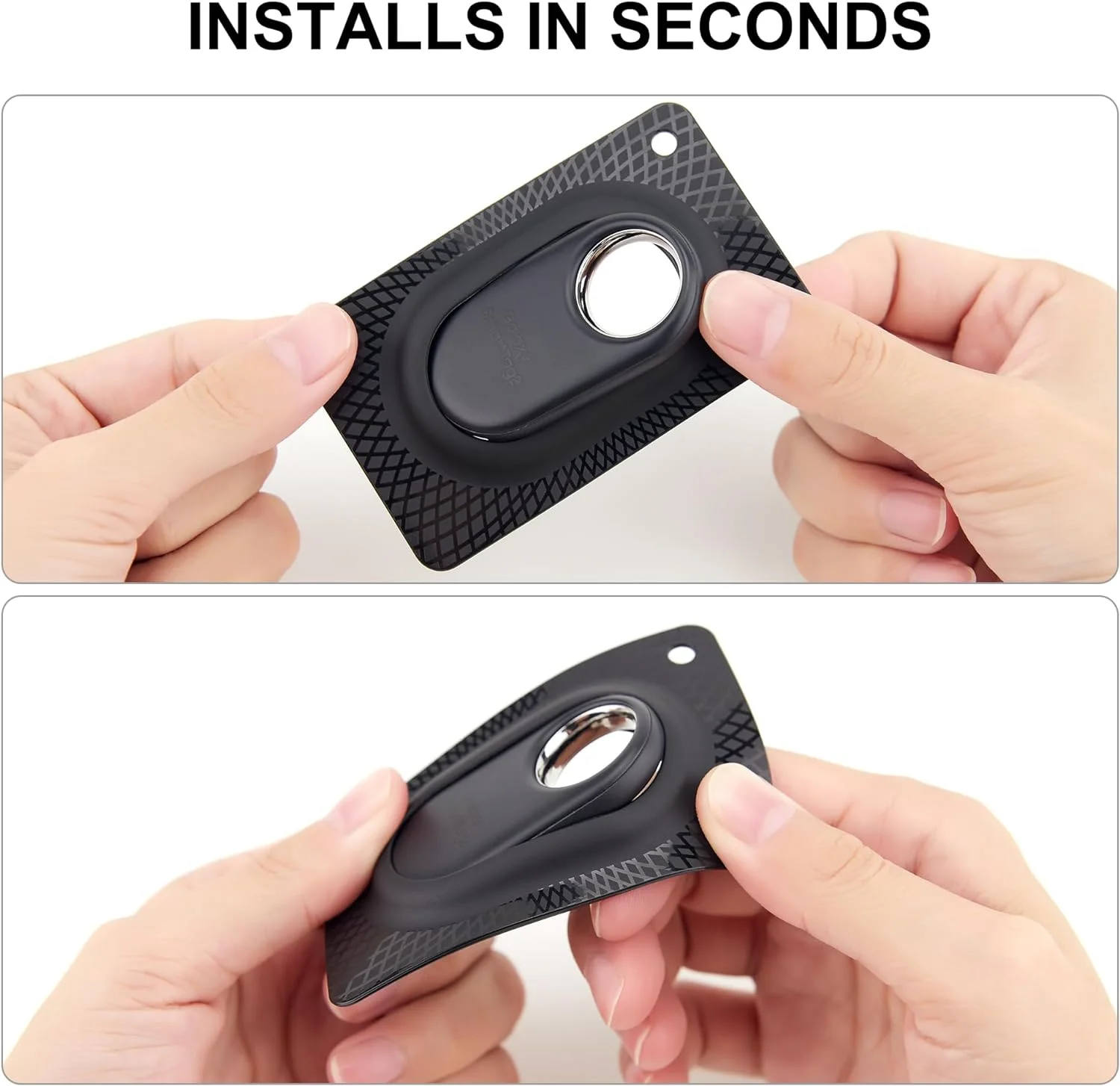 Slim Silicone Wallet Holders For Galaxy Smart Tag2 - 2 Pack, Black | Card Case Cover For Purse, Bag, Or Backpack - View #5