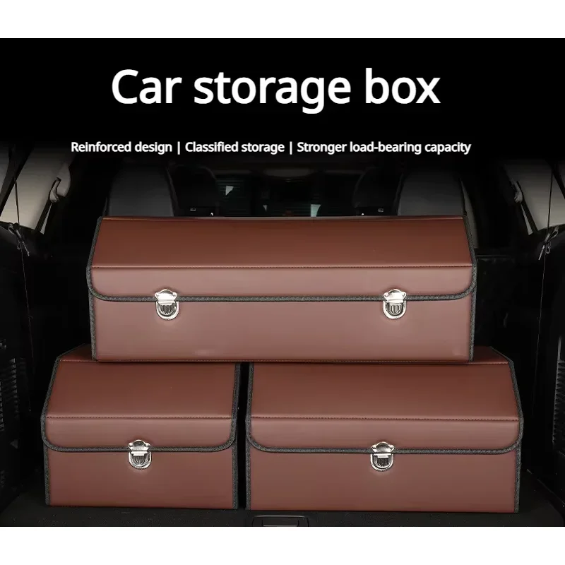 Leather Car Storage Box with Multiple Compartments