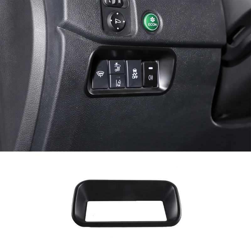 

Матовый черный переключатель фар, кнопка противотуманной фары автомобиля, наклейка, рамка, отделка крышки для Honda Pilot 2015-2022, аксессуары для автостайлинга