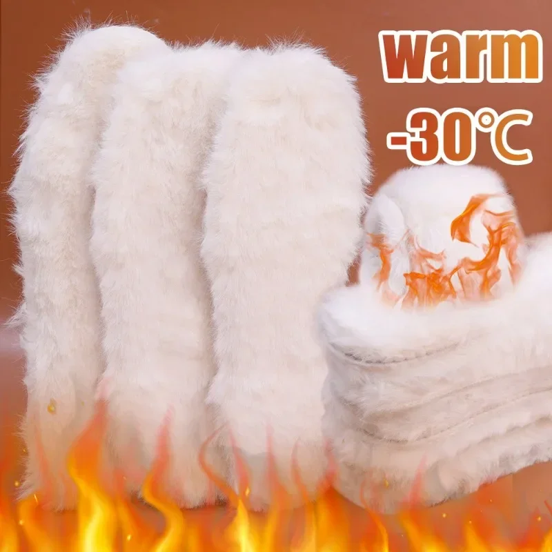 6/2pcs Sheepskin Insoles Natural Fur Wool Snow Boots Shoe Pad Men Women Children Warm Winter shoe insoles orthopedic insoles