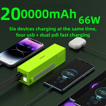 Power Bank Super 200000mAh con ricarica rapida multiprotocollo da 66 W, caricatore contenitore con display digitale per iPhone, Xiaomi, Samsung