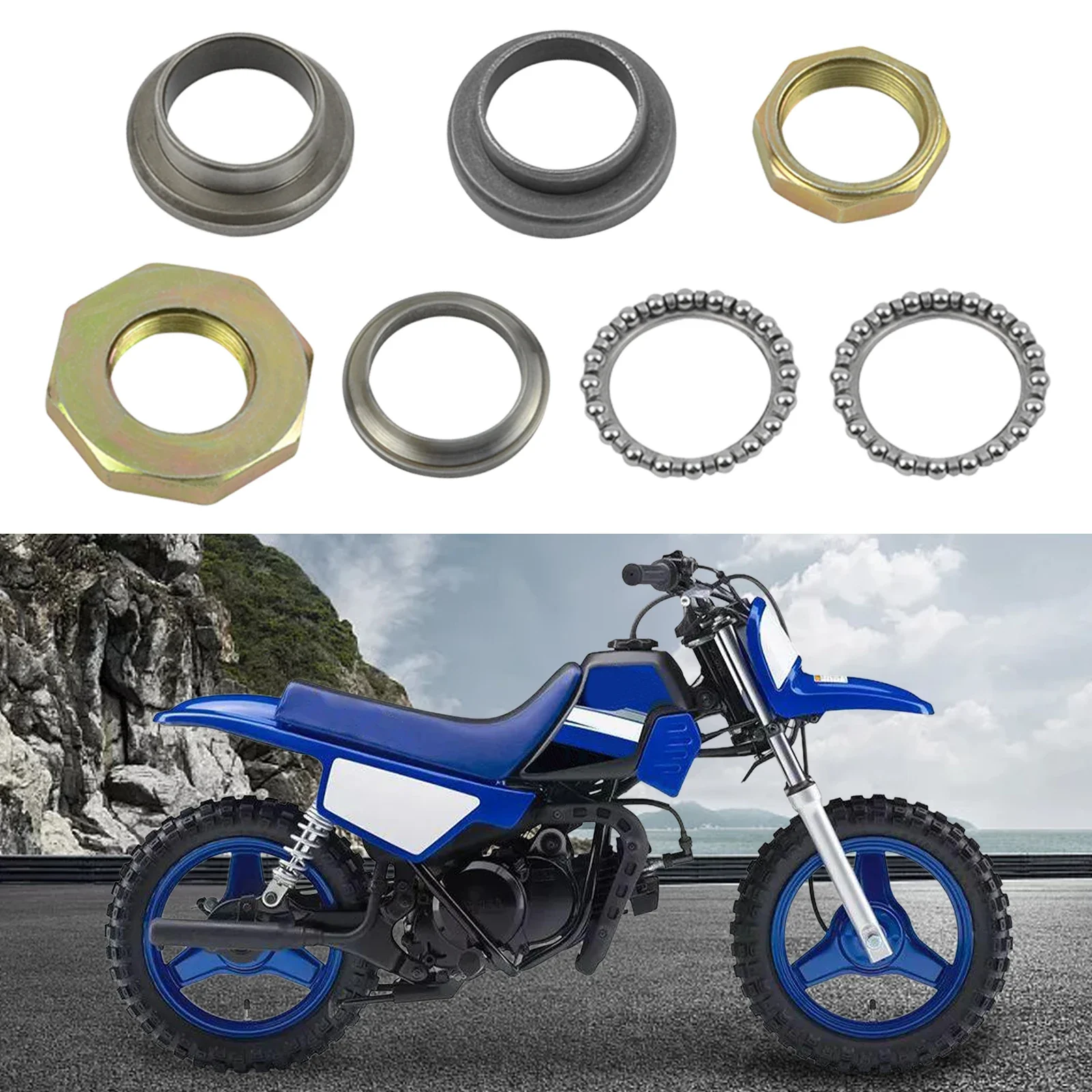 Steering Rod Bearing Ring Kit Accessories For PW50 1981‑2019 GD