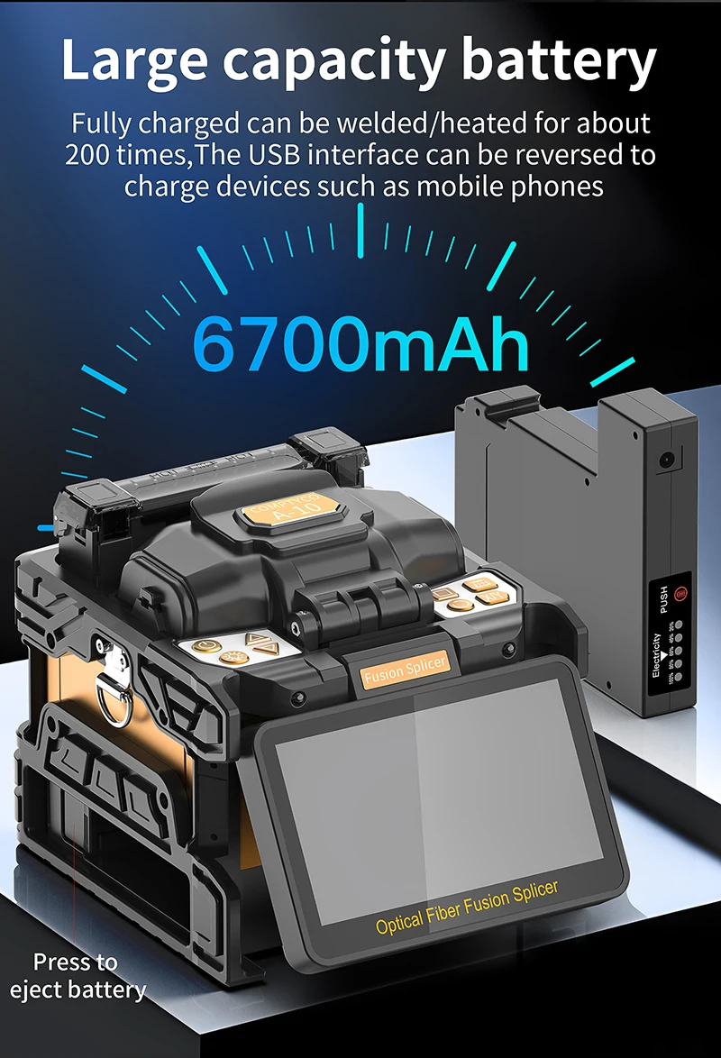 S-80/A-80F/A-10 Fiber Optic Fusion Splicer 6 Motors SM/MM Optical Fiber Core Hea