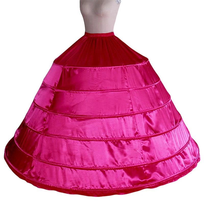 New Fuchsia 6 Hoops Petticoats Underskirt For Big Ball Gown Wedding Dresses  High Quality Bridal Gowns Accessories Crinoline