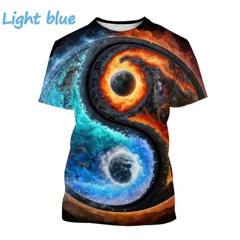 

Best Selling New Yin Yang 3D Print T-Shirt Oriental Culture Bagua Tai Chi Round Neck Short Sleeve Men's And Women's Casual Tops