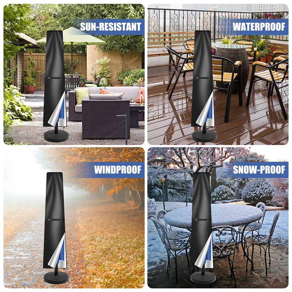 Patio umbrella cover Waterproof Windproof Anti-UV Zip 210D Oxford fabric for umbrella cover