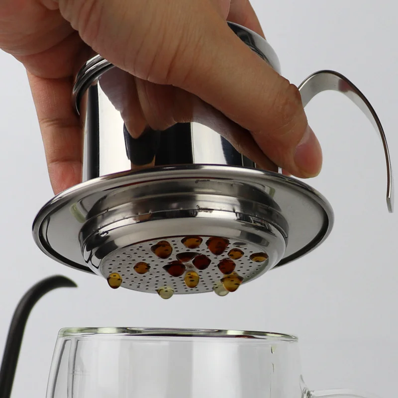 Filtro per caffè vietnama Filtro per caffè Phin in acciaio inossidabile Caffettiera tradizionale Vietnam Strumento per la preparazione del caffè Pentola portatile  15